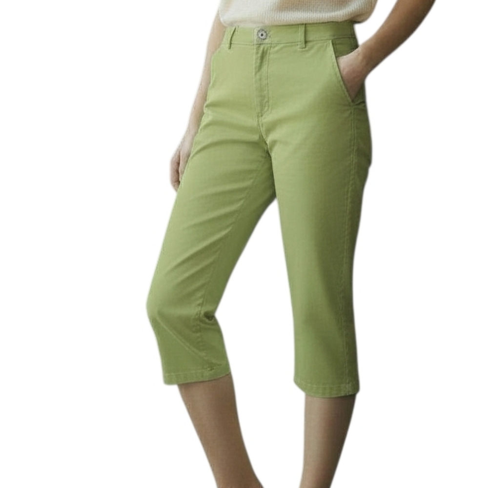 Talbots petites crop pant lime green size 4p